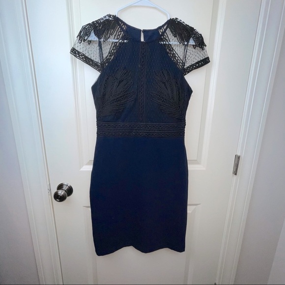 Harlyn Soutached Sheath Dress Black Navy S - Picture 4 of 17